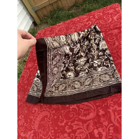 Kathie Lee Collection Brown Faux Wrap Skirt Size 12 Vintage Midi Floral‎ - Picture 3 of 6